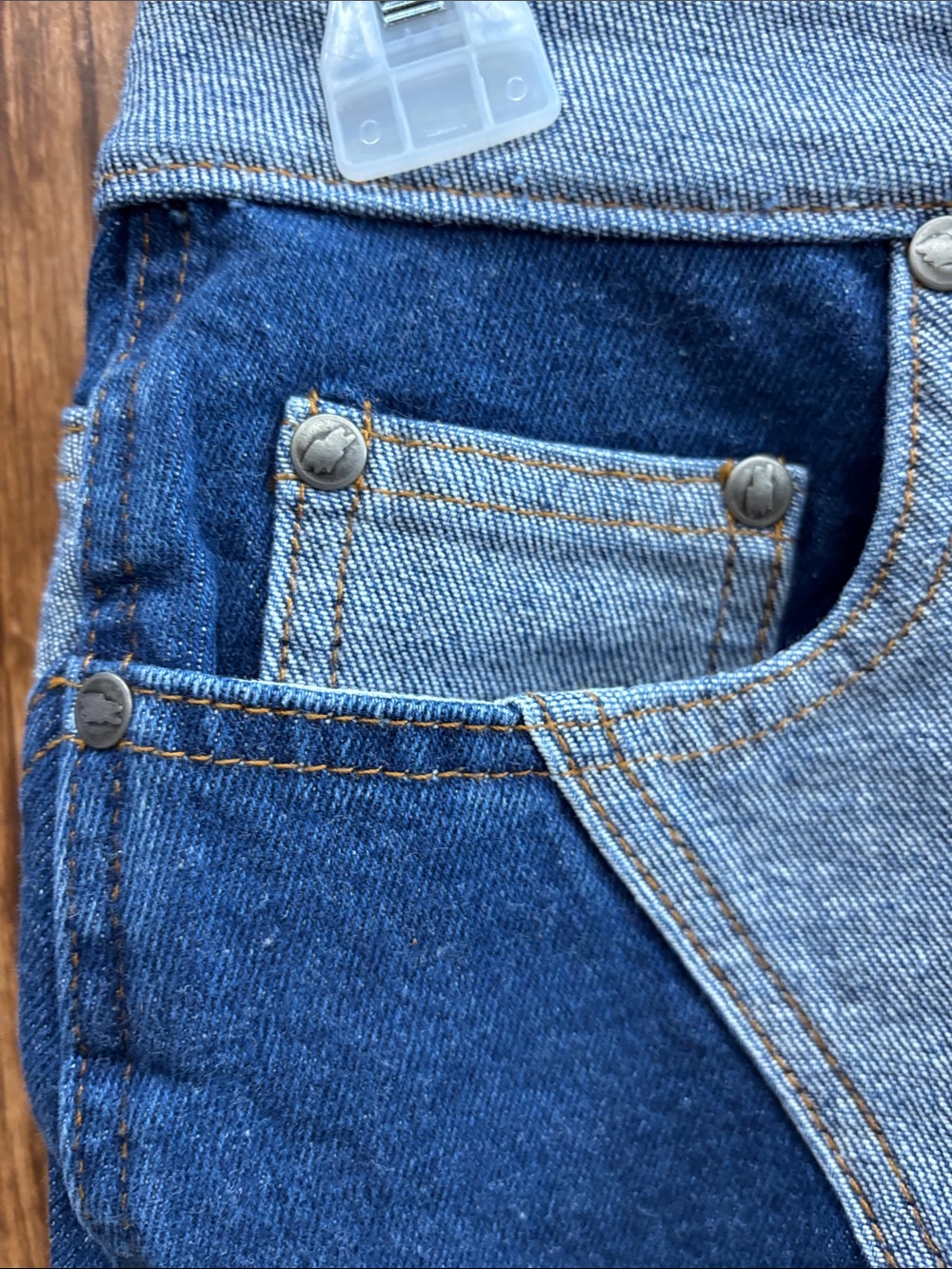 NWT ink Two-Tone Blue Patchwork Denim Mini Skirt - Picture 2 of 11